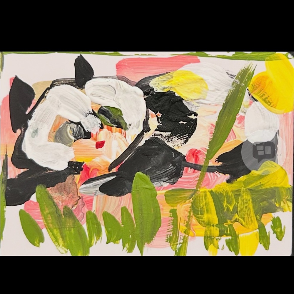 2.5x3.5 inches ACEO card hand painted.